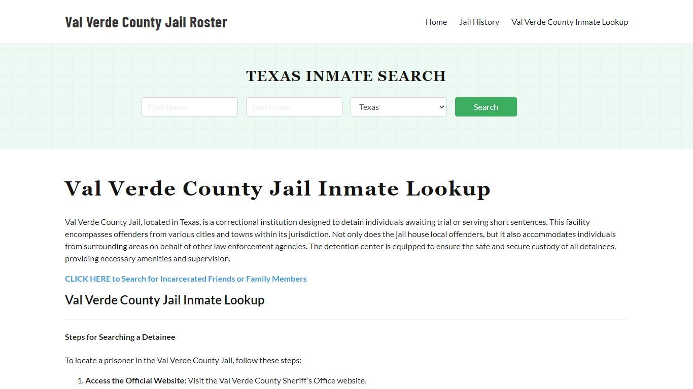 About Val Verde County Sheriff’s Office and Jail, Texas
